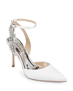 Badgley Mischka Blanca Sandal In White Satin