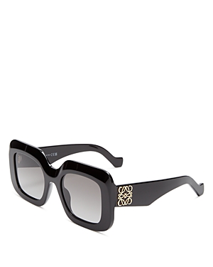 Shop Loewe Square Sunglasses, 53mm In Black/gray Gradient