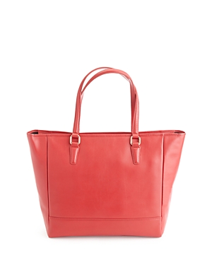 ROYCE NEW YORK EXECUTIVE LEATHER TOTE BAG,655-RED-5