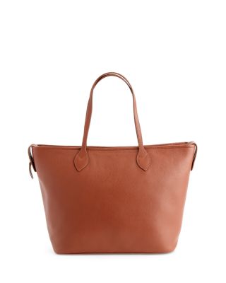 Pebble Grain Leather Wide Tote