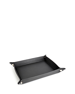 Shop Royce New York Large Leather Catchall Valet Tray In Black
