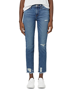Nico Mid Rise Ankle Straight Jeans in Seaglass
