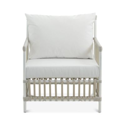 Sika Design Caroline Outdoor Lounge Chair with Tempotest White Canvas Seat and Back Cushions