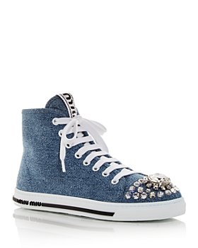 High Top Shoes D-Story Round Toe Beautiful Blues Hearts Womens Sneakers