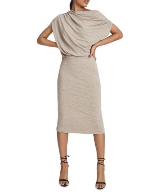 evelyn jersey midi dress Reiss Drape In Neutral 26.08COLL