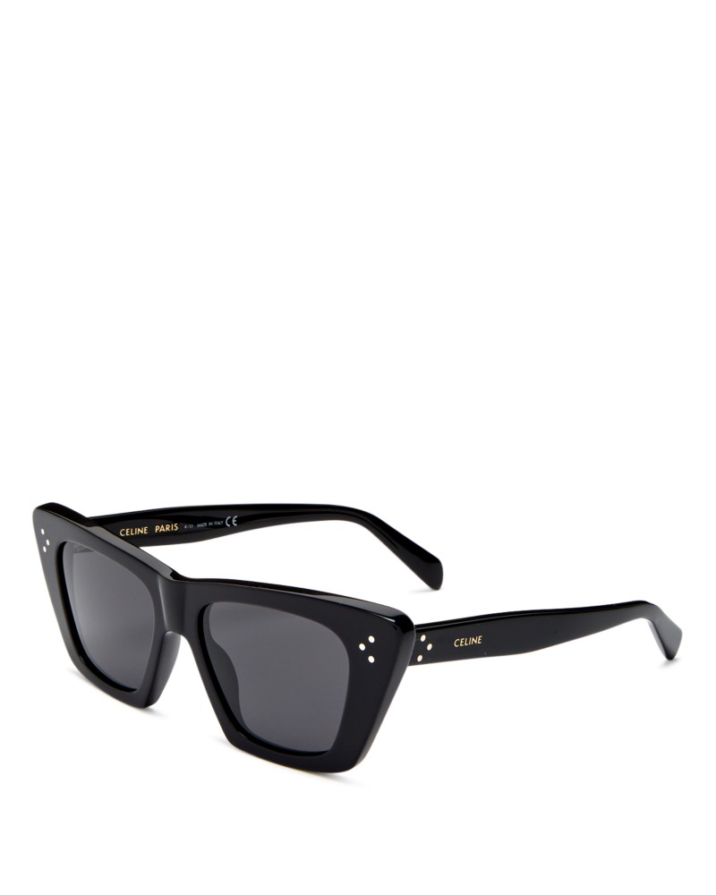 Celine Cat Eye Sunglasses, 51mm in Black/Gray Solid