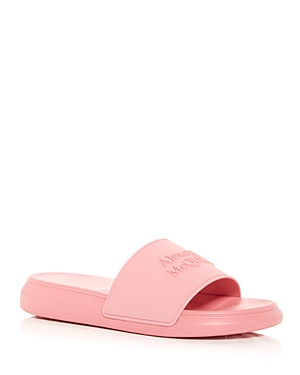 Alexander Mcqueen Logo Slide Sandal In Dusty Pink