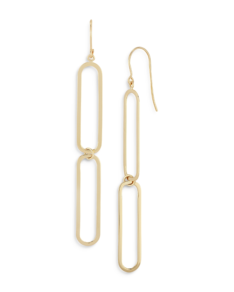 Bloomingdale's Paper Clip Drop Earrings In 14k Yellow Gold - Exclusive In Gold
