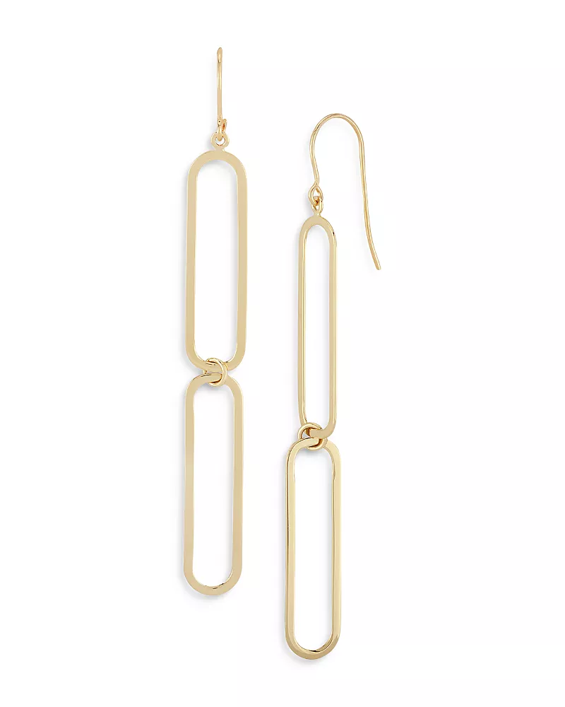 Bloomingdale's Fine Collection Paper Clip Drop Earrings in 14K Yellow Gold