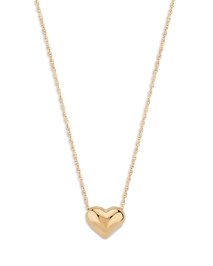 Bloomingdale's Puffed Heart Necklace In 14k Yellow Gold, 18 - 100% Exclusive