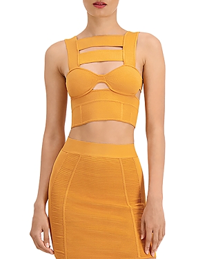 HERVE LEGER STRAPPY CAGED BRA CROP TOP SSB1348761