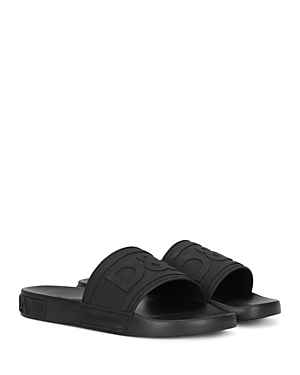 Dolce & Gabbana Men's Saint Barth Slip On Pool Sandals In Black