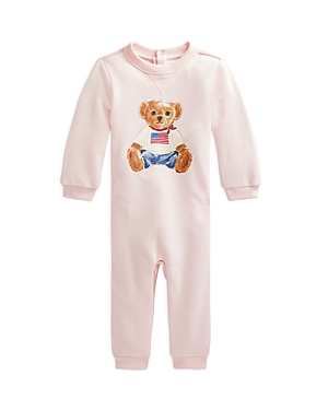 Polo Ralph Lauren Ralph Lauren Polo Bear Graphic Fleece Romper In Pink