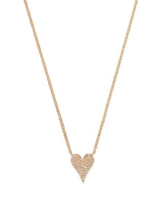 14K Yellow Gold Diamond Heart Pendant Necklace, 18" - Exclusive