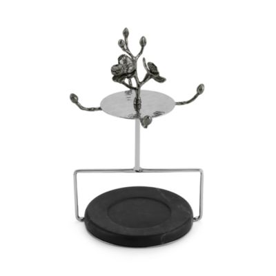 Black Orchid Demitasse Cup & Saucer Set with Stand