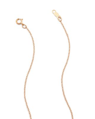 14K Yellow Gold Cross Necklace, 18" 