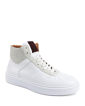 Shop Bruno Magli Men's Festa Lace Up High Top Sneakers In White/off