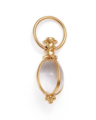 Oval Crystal Amulet in 18K Yellow Gold