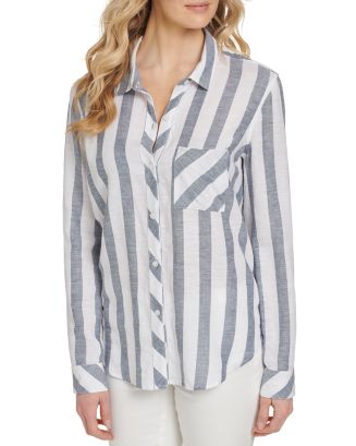 DKNY Striped Button Front Shirt | Bloomingdale's