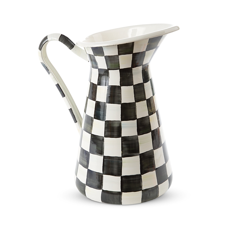 Mackenzie-childs Courtly Check Practical Pitcher In Black