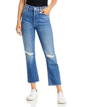 Mother The Tomcat Distressed Crop Jeans in Playing with Scissors