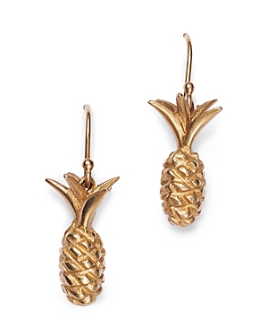 14K Yellow Gold Pineapple Drop Earrings
