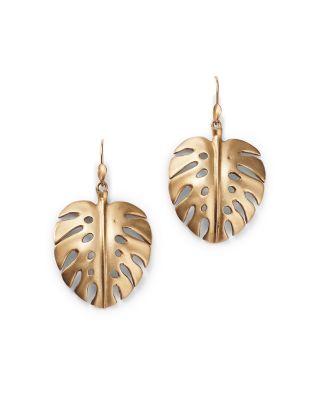 palm leaf drop earrings