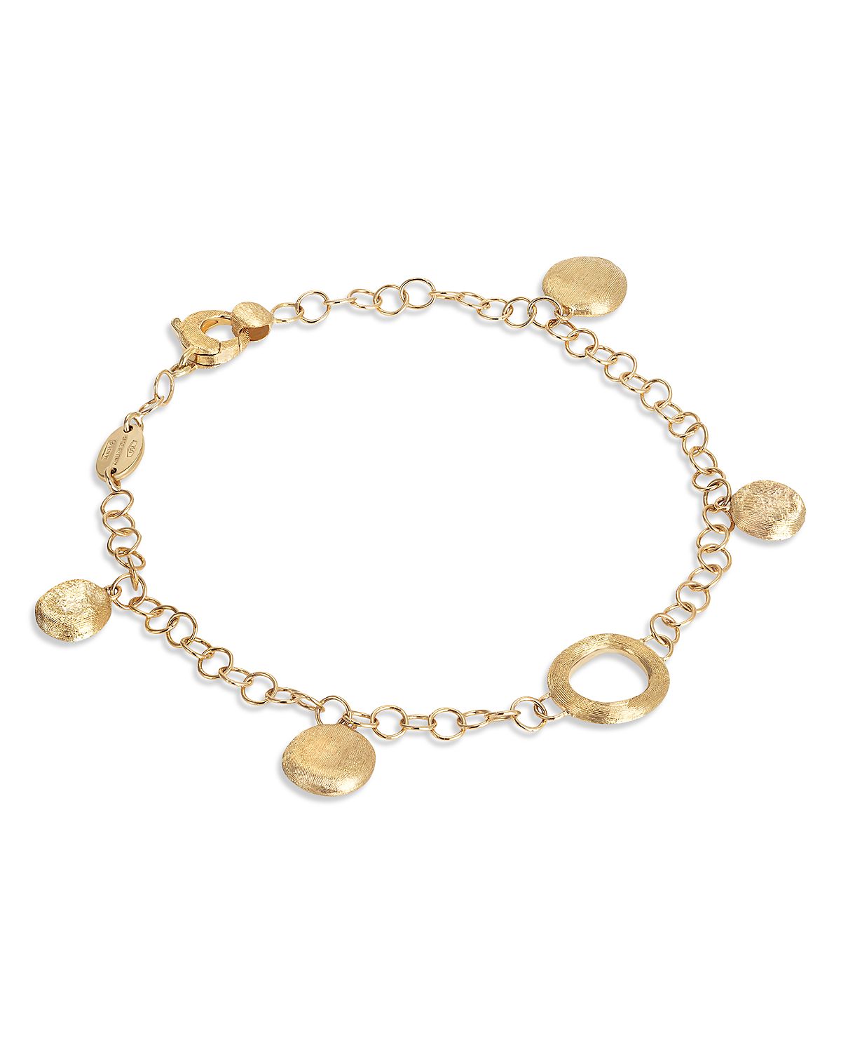Marco Bicego 18K Yellow Gold Jaipur Textured Disc Charm Bracelet