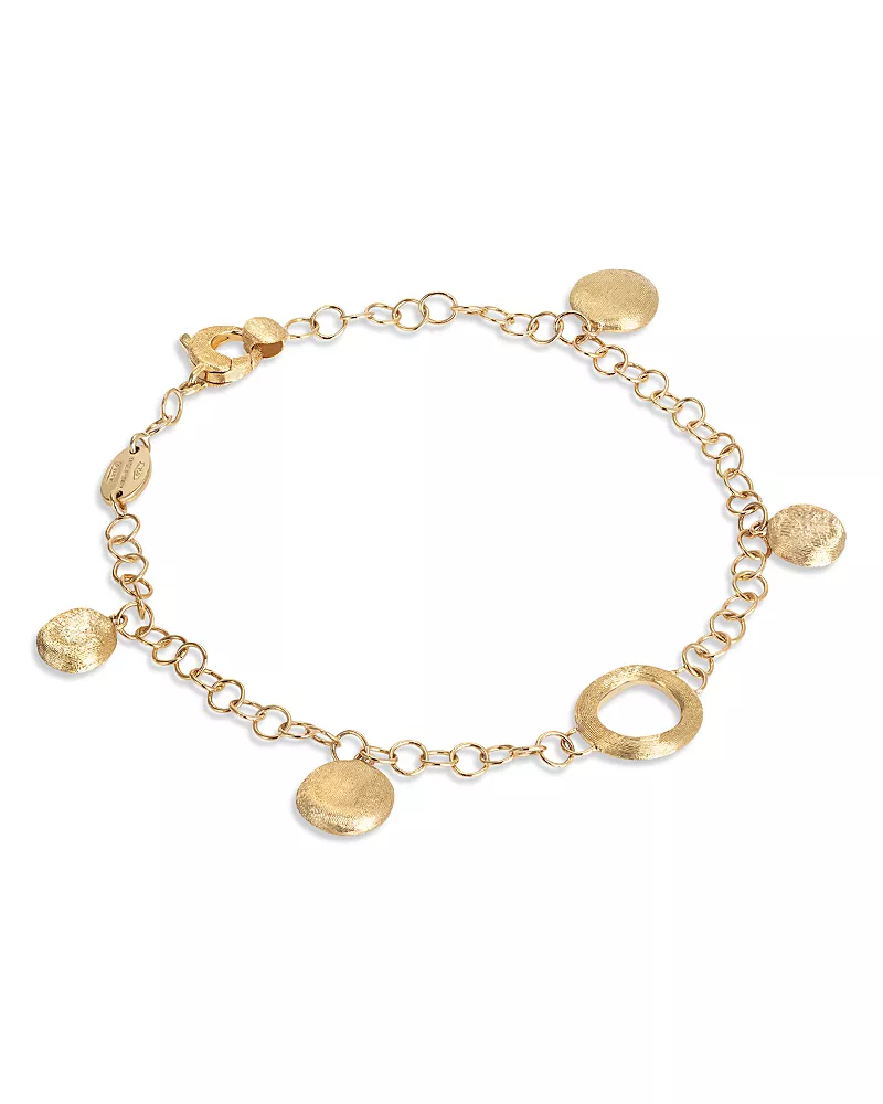 Marco Bicego 18K Yellow Gold Jaipur Textured Disc Charm Bracelet
