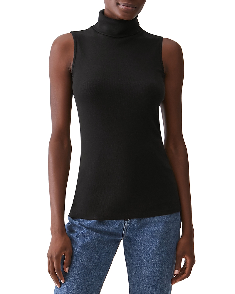 Michael Stars Hillary Sleeveless Turtleneck In Black