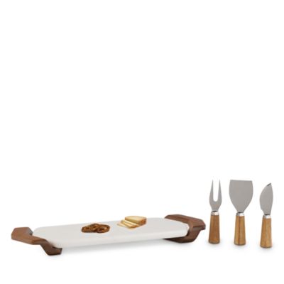 Chevron Cheese Tray with Knives