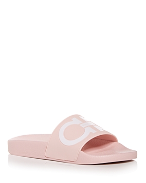 Ferragamo Groovy Logo Slide Sandals In Fascia Nyl
