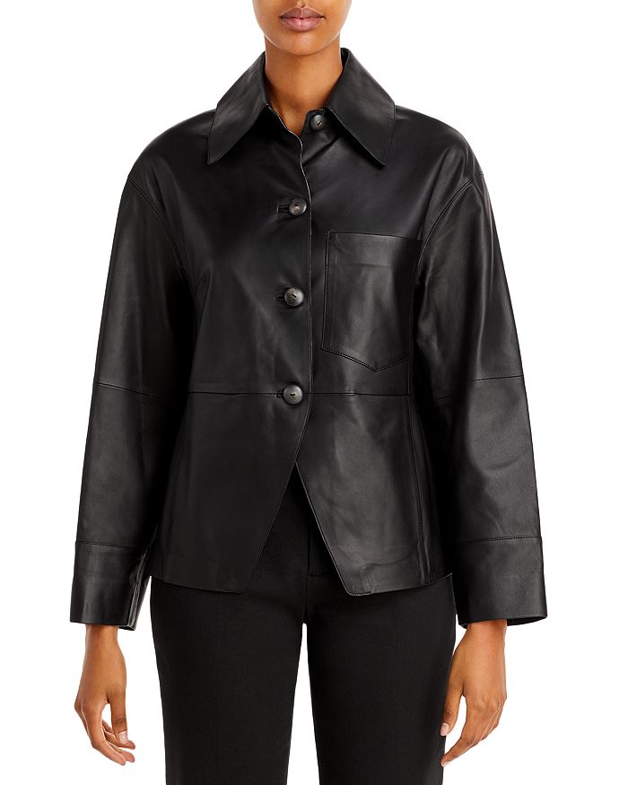 Vince Leather Shirt Jacket | Bloomingdale's