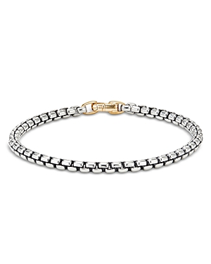 Shop David Yurman 14k Yellow Gold & Sterling Silver Bel Aire Rounded Box Link Bracelet In Silver/yellow Gold