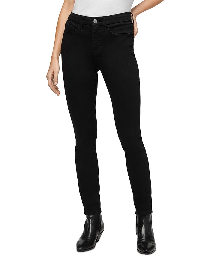 Jen 7 High Rise Ankle Skinny Jeans in Classic Black | Bloomingdale's