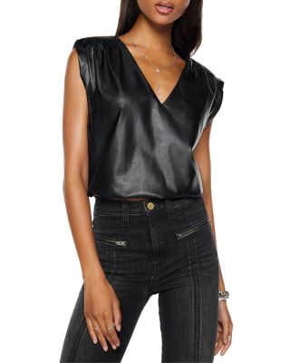 Ramy Brook Womens Miley Leather Top 
