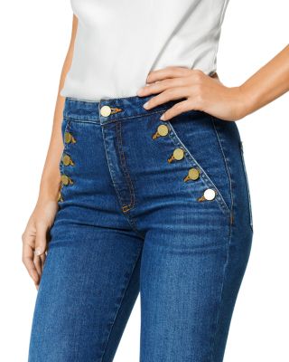 Helena High Rise Flared Sailor Jeans in Medium Wash