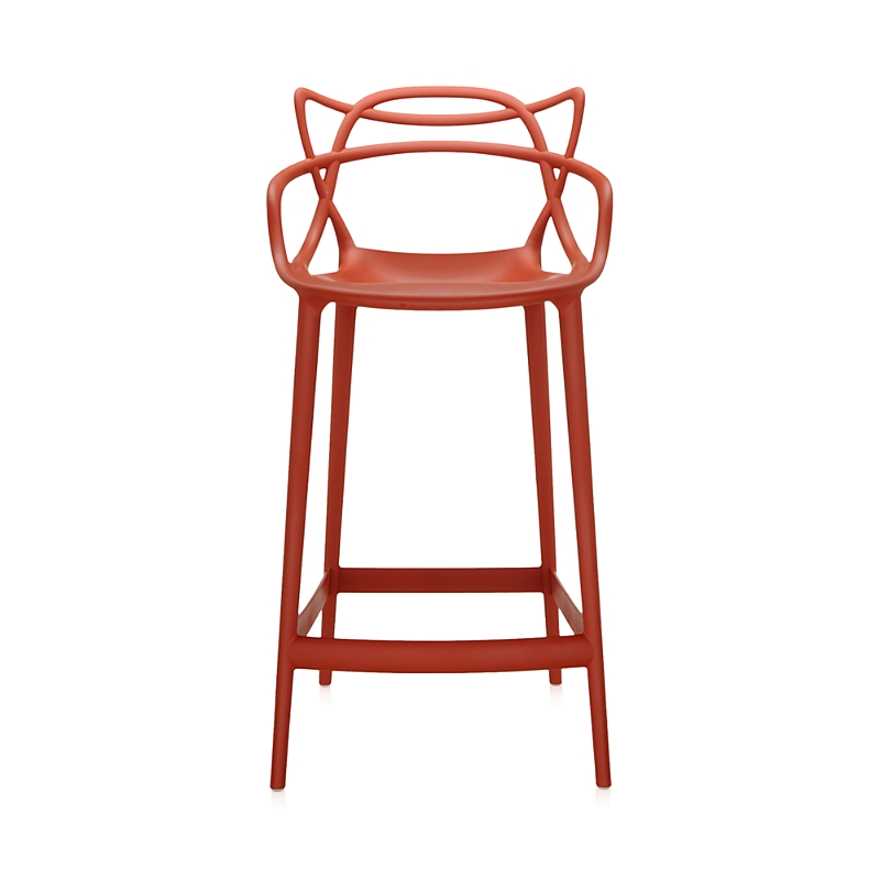 Kartell Masters Counter Stool In Rust Orange