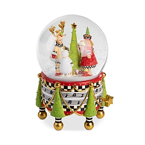Mackenzie-childs Patience Brewster Holiday Carolers Snow Globe In Multi