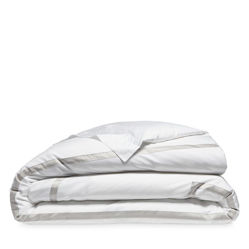 Matouk Lowell Duvet, Twin In Silver