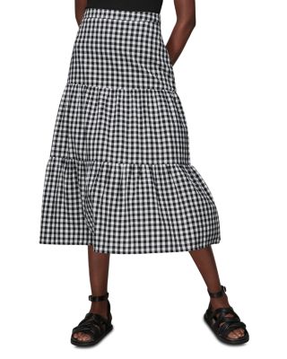 gingham tiered skirt