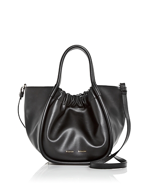 Shop Proenza Schouler Small Ruched Leather Tote In Black