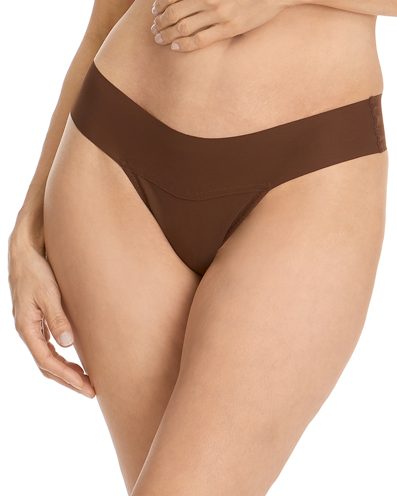 Hanky Panky Breathe Natural Thong In Mahogany