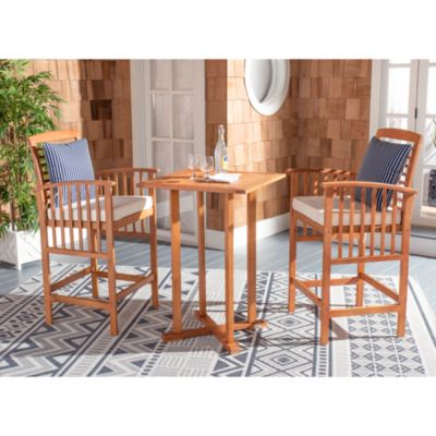 Pate 3 Piece Outdoor Bistro Set with Accent Pillows