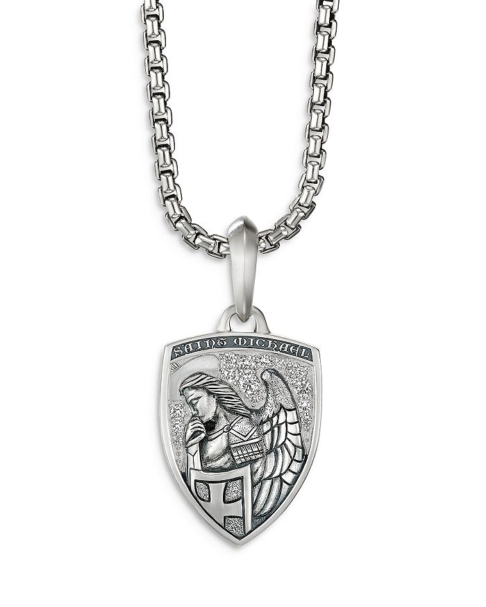 David Yurman - Sterling Silver & Pav&eacute; Diamond St. Michael Medallion Amulets