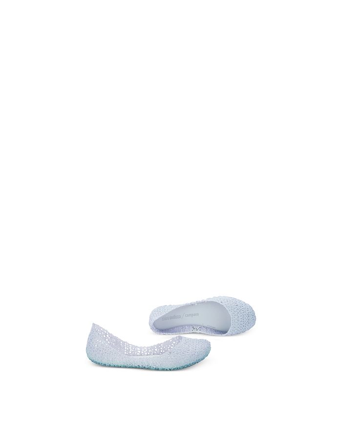 Shop Mini Melissa Girls' Melcampape Glitter Zigzag Flats - Toddler, Little Kid, Big Kid In White