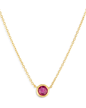Bloomingdale's Ruby Round Bezel Pendant Necklace in 14K Yellow Gold, 16 - 100% Exclusive