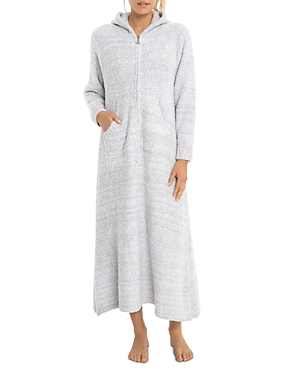 Barefoot Dreams The Cozychic Heathered Robe In Heathered Oyster/white