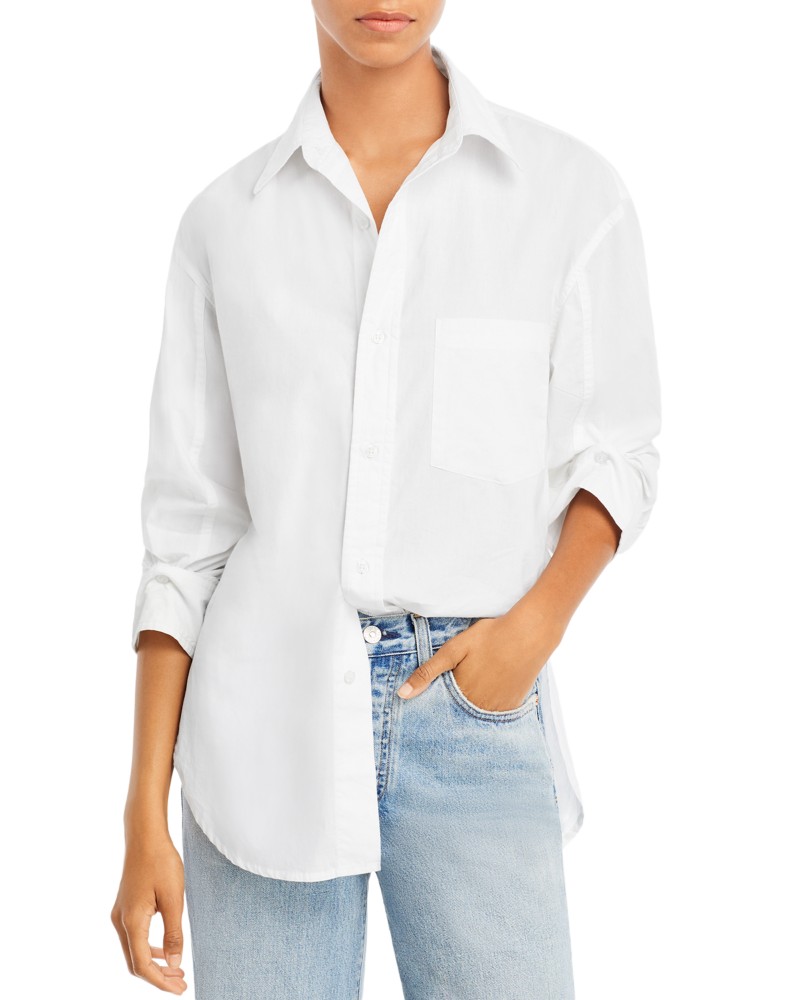 Citizens of Humanity Kayla Button Front Shirt in Optic White