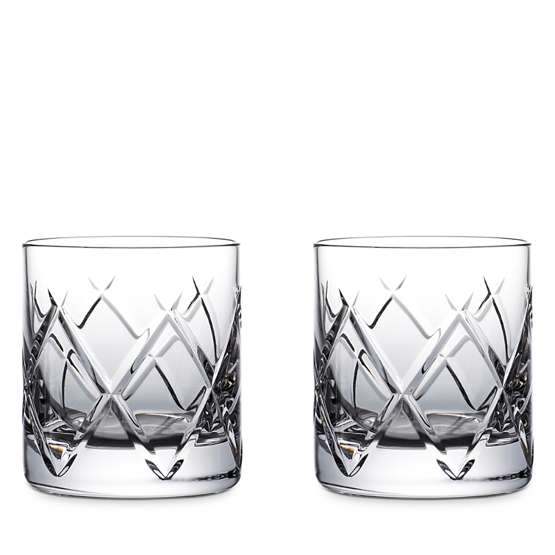 Waterford Set Of 2 Connoisseur Olann Straight Lead Crystal Tumblers